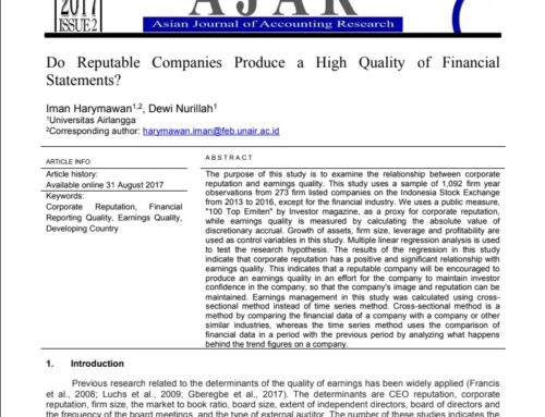 Do Reputable Companies Produce a High Quality of Financial Statements?