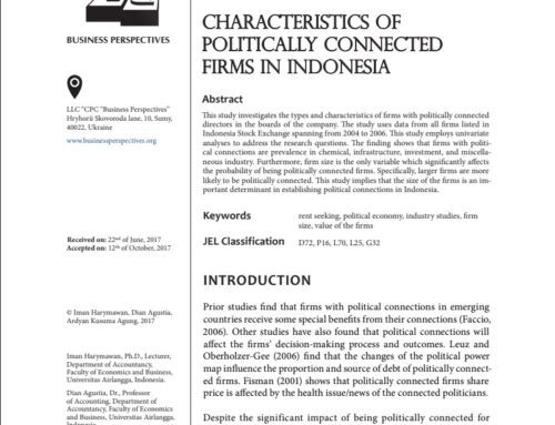 Characteristics of Politically Connected Firms in Indonesia